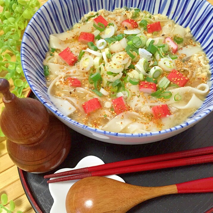 ねぎドッサリ☆ふんわり♪かに玉うどん